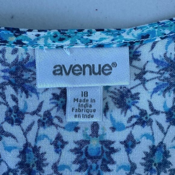 Avenue Tunic Top Patchwork Print Aqua Floral size 18 - Picture 6 of 10